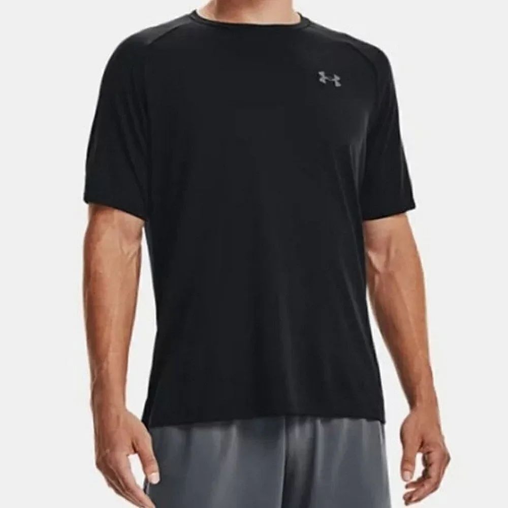 Under Armour Men's HeatGear® Black Burnout Short Sleeve Crewneck Tee